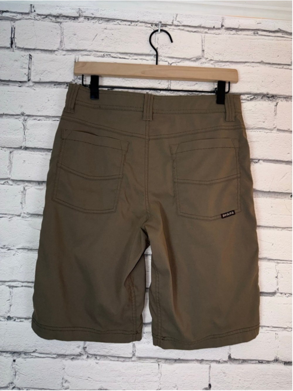 Men's Prana Shorts size 28 Prana Brion Brown Flat Front 10 in Inseam Hiking - Picture 5 of 8